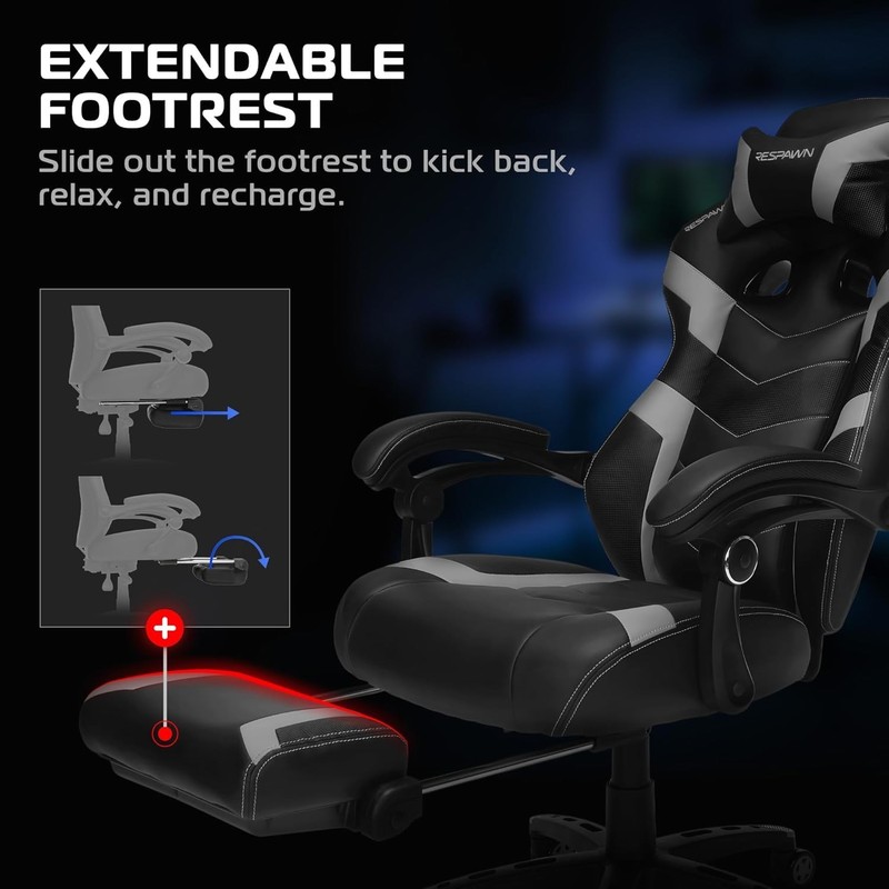 110 Pro Ergonomic Gaming Chair with Footrest for Adults - Comfortable Office ... gallery