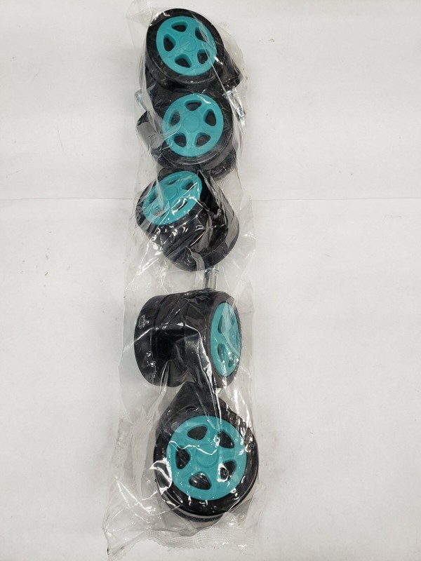 Pk/5 Office Chair Swivel Casters Post 7/16 x 1 In - 2-3/8 x 1/2 In - Turquoise