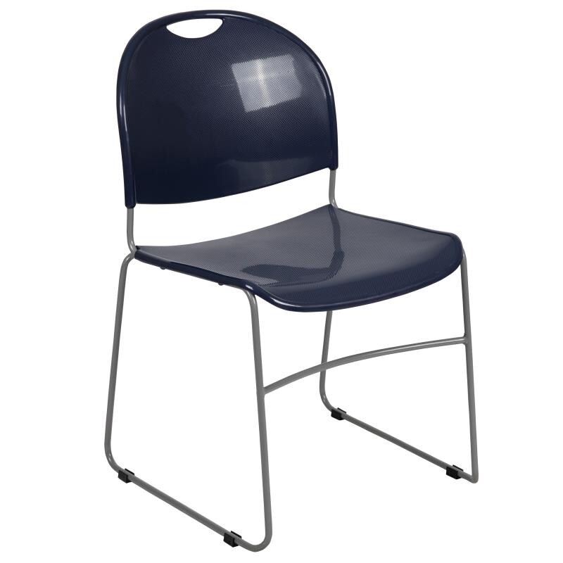 10 PACK Navy Stack Office Chair with Sled Metal Base - Waiting Room Chair gallery