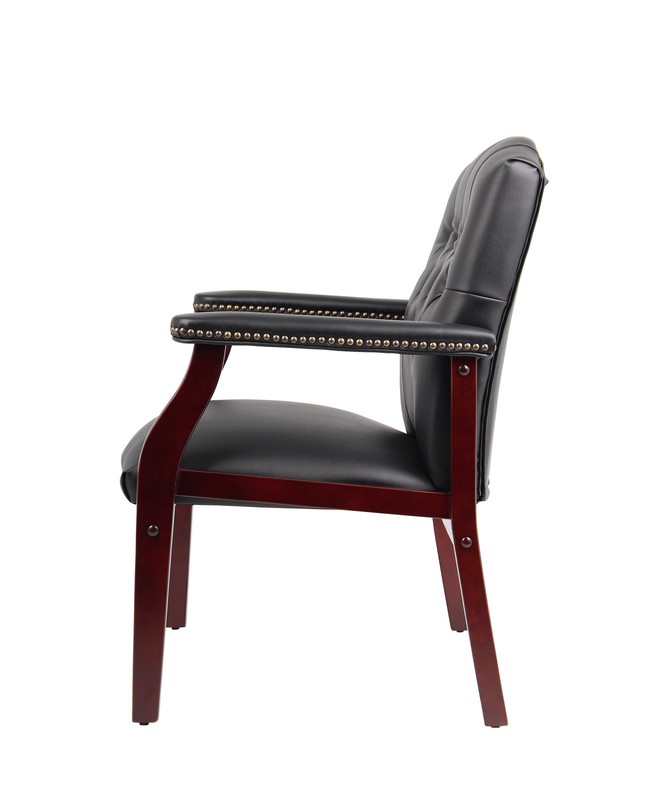 Boss Office Traditional Faux Leather Tufted Guest Chair in Black gallery