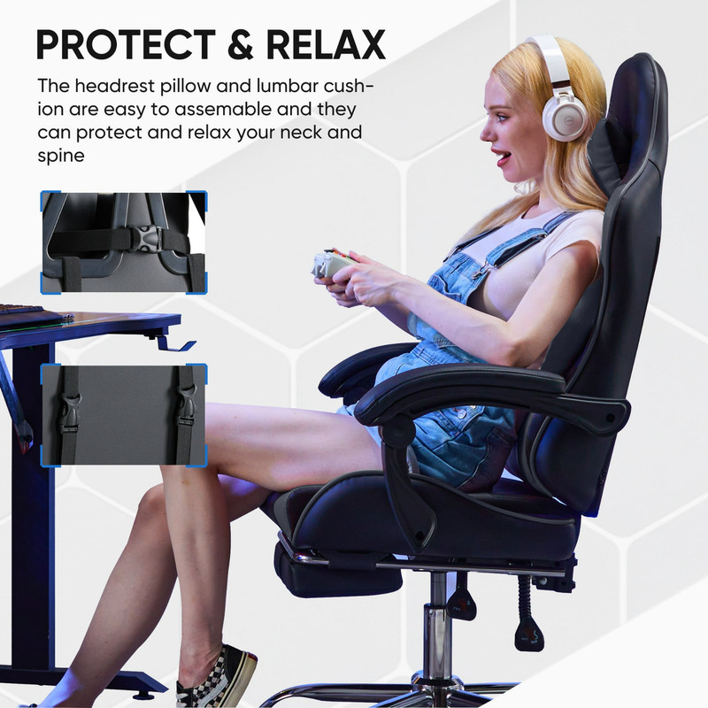 EDX Ergonomic Gaming Chair High Back Office Chair, Black Gray gallery