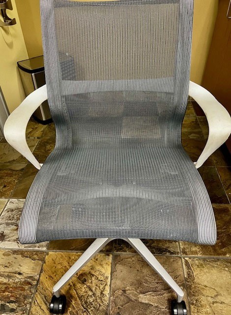 Herman Miller Setu with arms- Studio White- blue nylon fabric- Set of 3 gallery