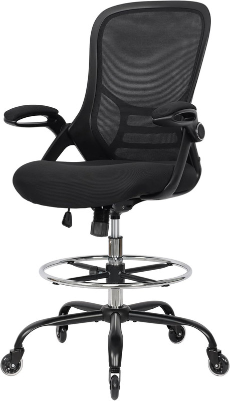 Drafting Chair Tall Office Chair, High Ergonomic Standing Desk Computer Stools w gallery