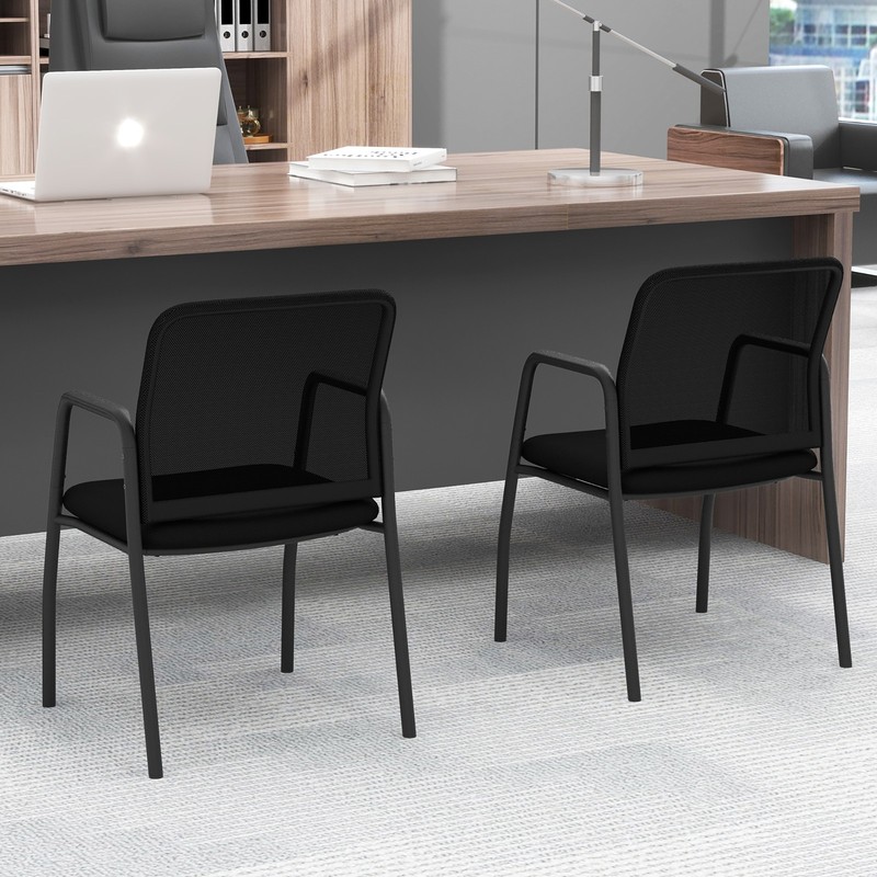 Meeting Room Chair Set of 4 Waiting Room Chairs w/ Ergonomic Backrest & Armrests gallery