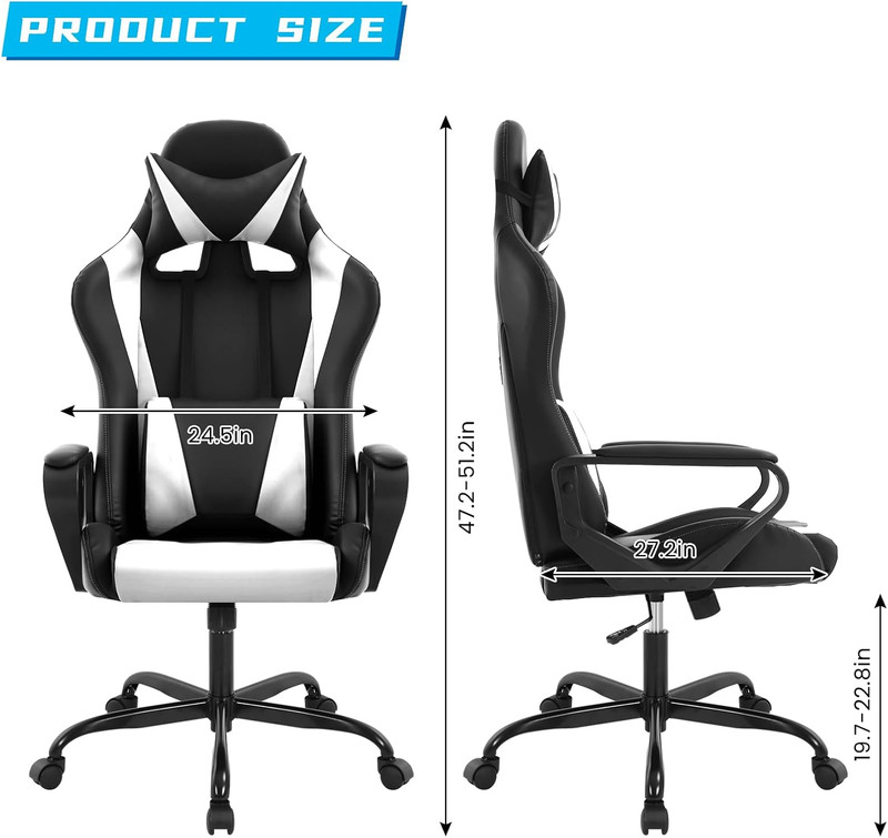 High-Back Racing Office Gaming Chair - PU Leather Reclining Computer Desk Chair gallery