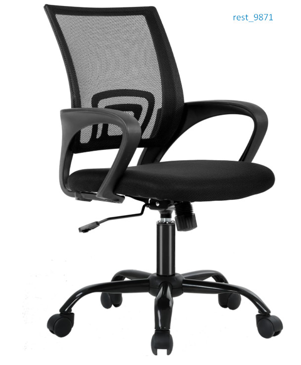 Ergonomic Mesh Office Chair, Mid-Back, Lumbar Support, Adjustable Height, Black