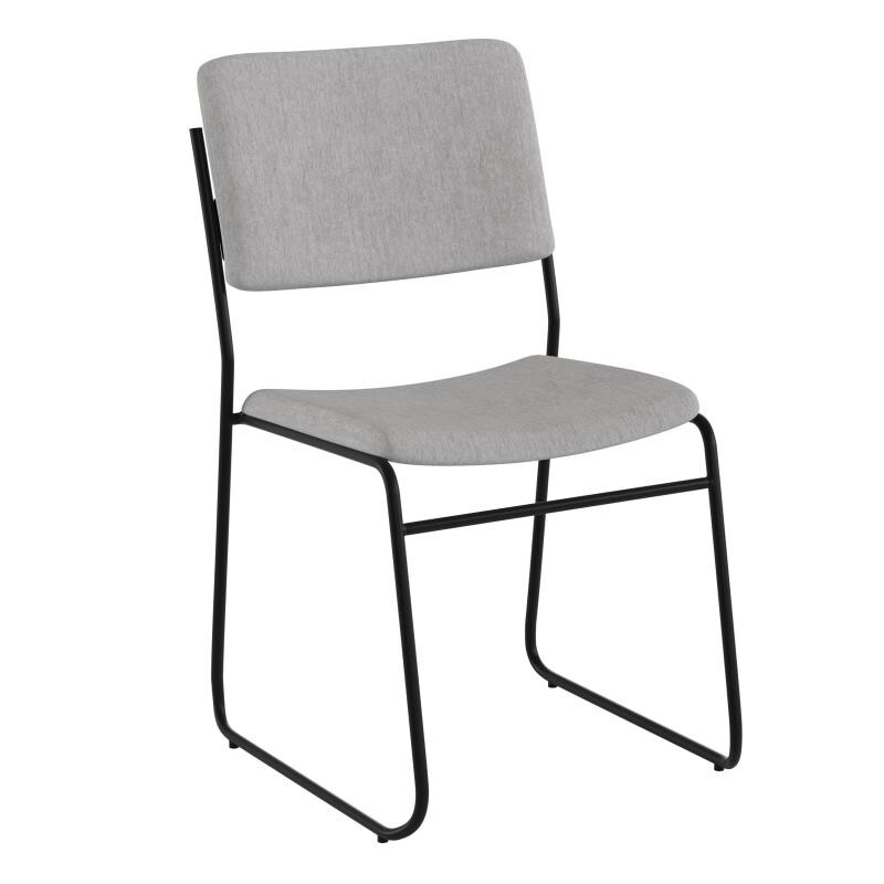 Heavy Duty Sled Base Gray Fabric Stack Office Chair - Waiting Room Chair