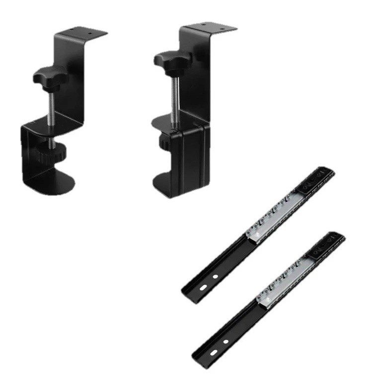 Pair of Keyboard Tray Under Desk 45mm Table Mounting Keyboard Holder Pull Out gallery