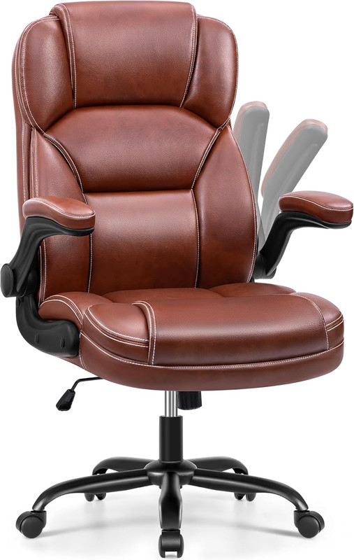 PU Leather Executive Office Chair, Ergonomic Mid-Back Computer & Gaming Chair wi gallery