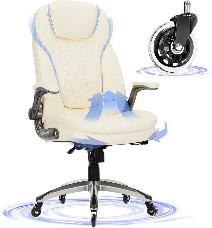 Executive Office Chair-Ergonomic Computer Desk Chair with Upgraded Caster for Sw