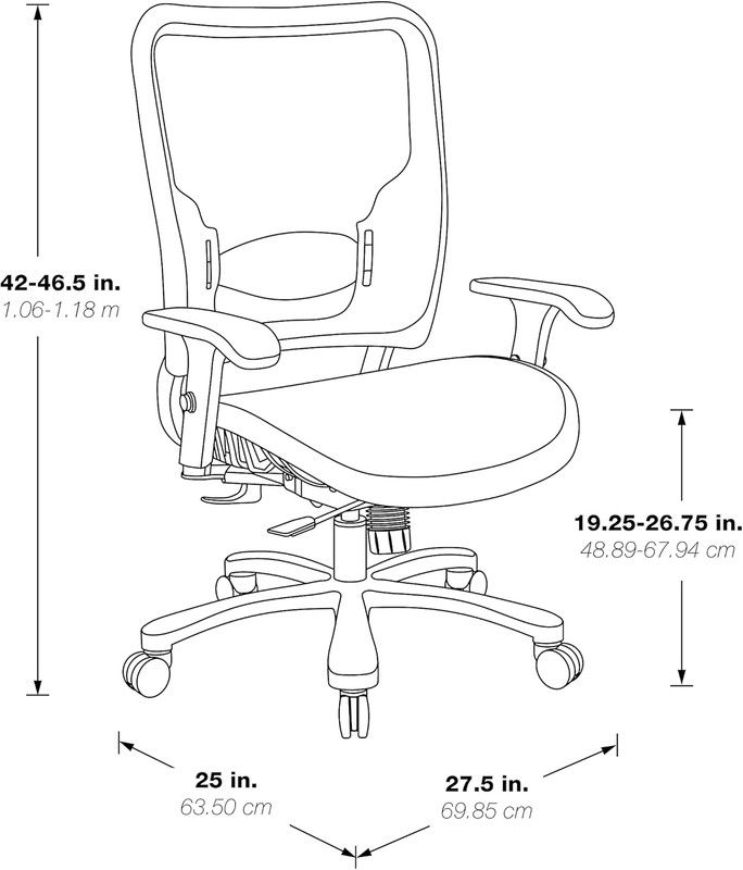 Space Seating 75 Series Big & Tall Ergonomic Office Chair, 400 lb Limit, Black gallery