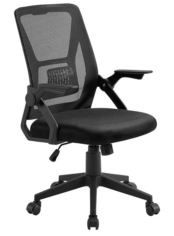 VECELO Mid-Back Swivel Ergonomic Office Chair with Adjustable Arms, Mesh Lumb…