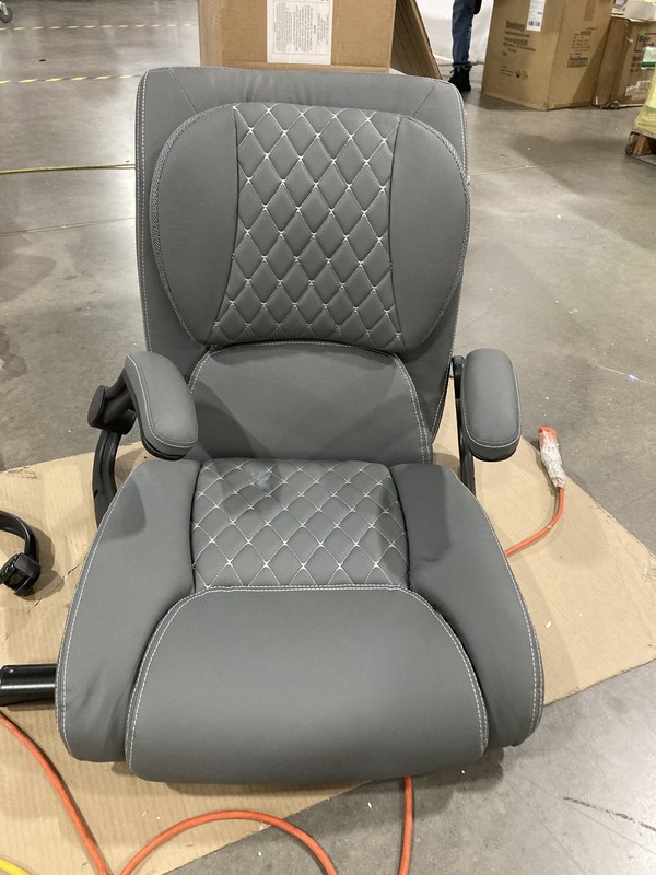 GENERIC OFFICE CHAIR ERGONOMIC HIGH BACK BIG AND TALL LEATHER - GRAY