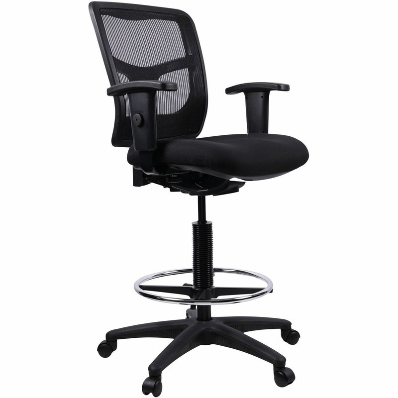 Lorell LLR86801 Ratchet Back Mesh Mid-back Stool Black gallery
