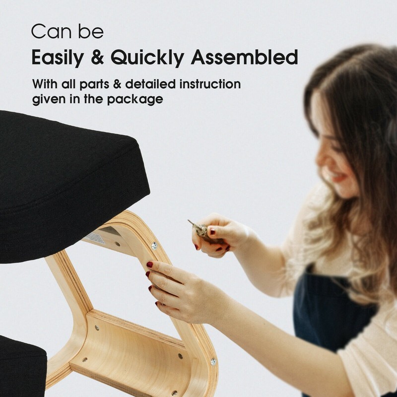 Ergonomic Kneeling Chair Rocking Stool Upright Posture Office Furniture Black gallery