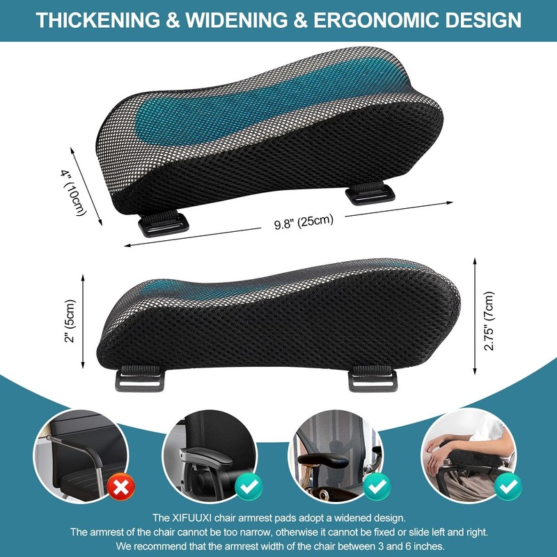 Office Chair Armrest Pads, Widen & Thicken Ergonomic Computer Chair Arm Pads ... gallery