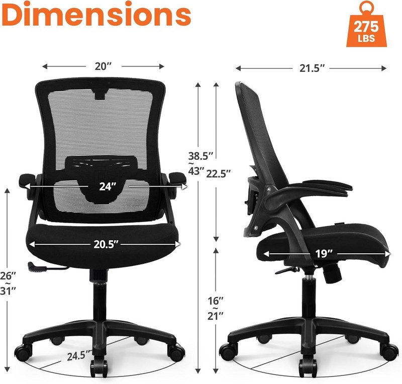 Adjustable High Back Computer Chair for Home Office - Black gallery