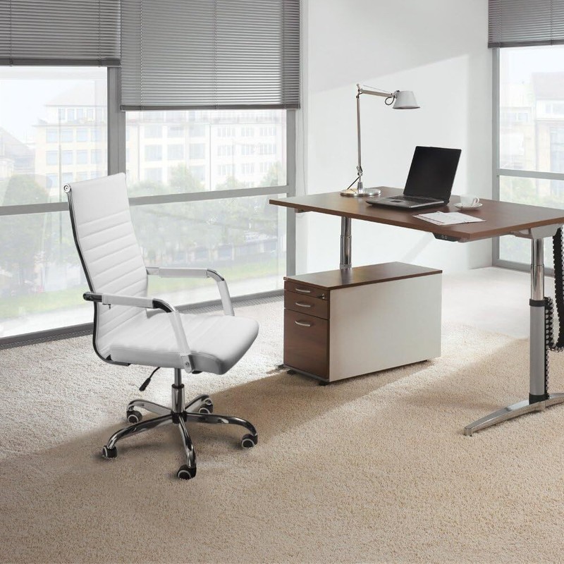 Office Desk Chair Mid-Back Executive Task Chair Adjustable Swivel Chair w/Arms gallery