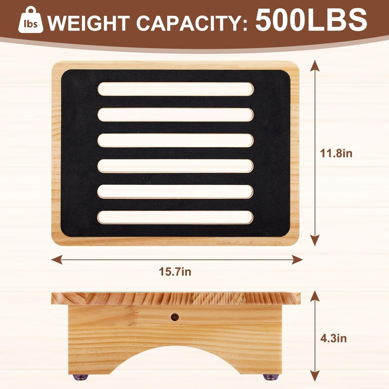 One Step Stool for Adults Seniors, Non-Slip Rubber Surface Heavy Wood gallery