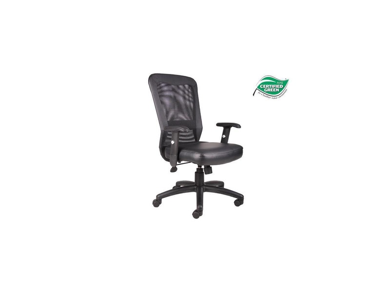 Boss Office Products B580 The Web Back And Leather Plus Seat with Web Tension K