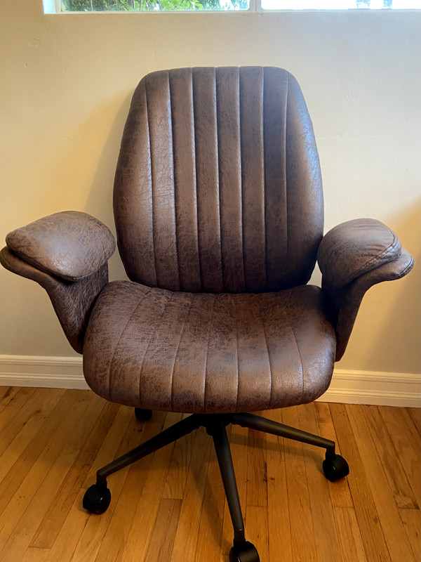 High Back Office Chair, Economic Modern Swivel Office Chair,Brown Suede Fabric
