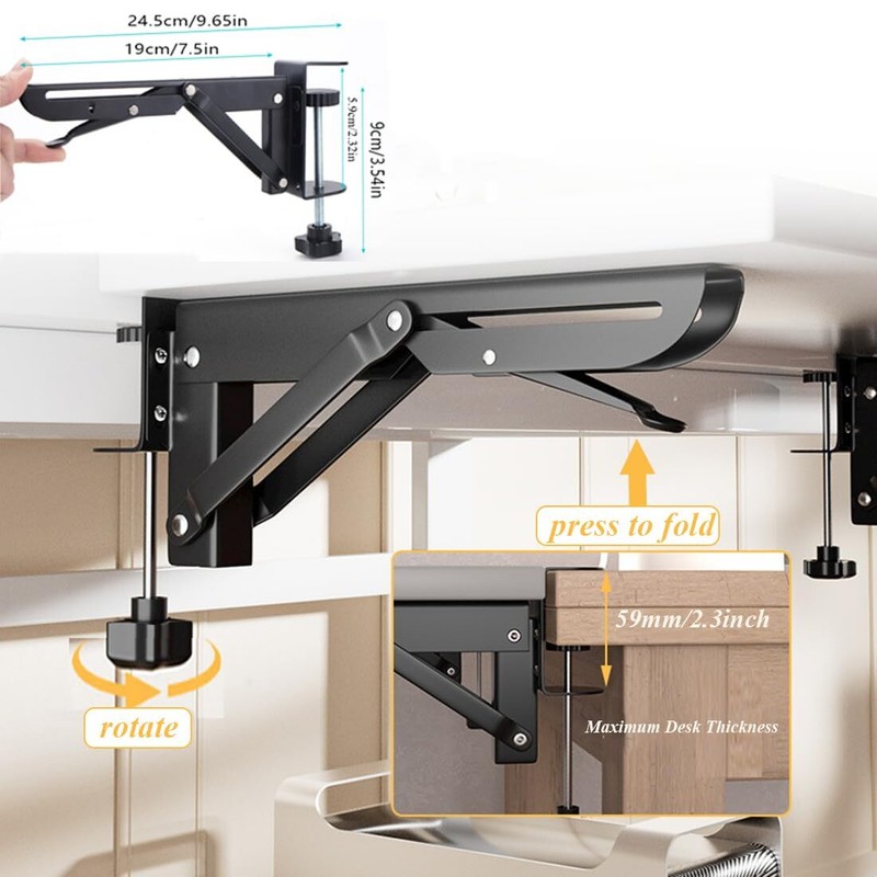 Under Desk Keyboard Tray Support Bracket Adjustable Desktop Extension Board S... gallery