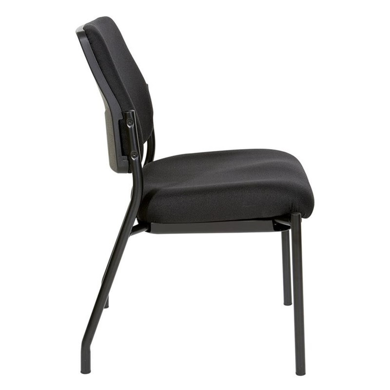 Scranton & Co Stackable Armless Visitor Chair in Black Fabric gallery
