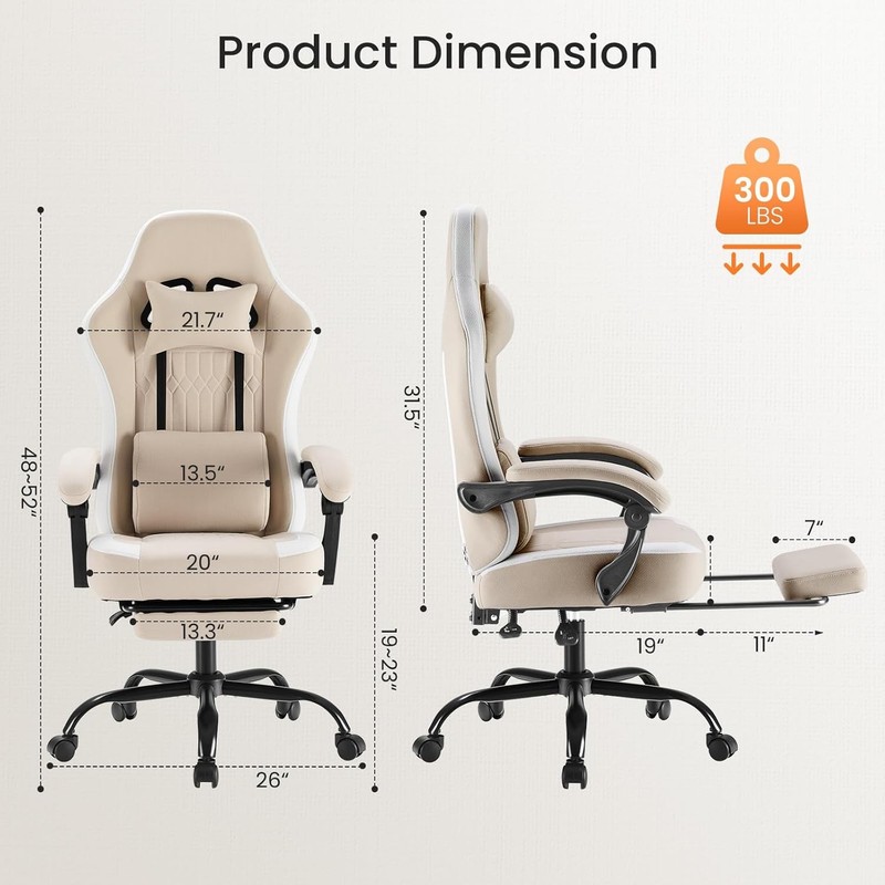 Computer Gaming Chair High Back Ergonomic Desk Chair with Footrest and Lumbar gallery