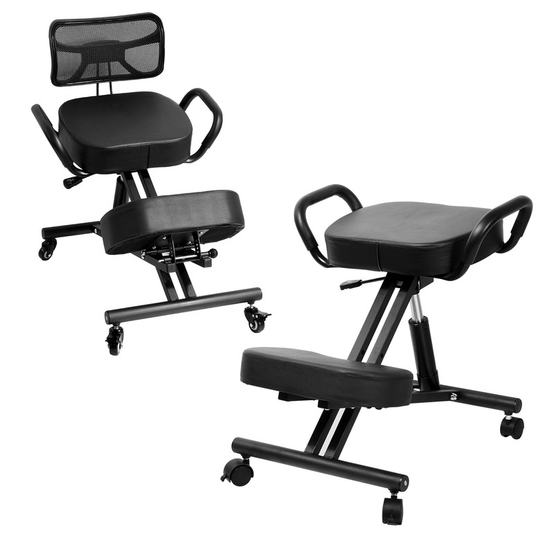 Ergonomic Kneeling Chair Adjustable Stool Upright Back Posture Home Office gallery