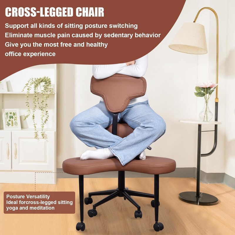 Ergonomic Meditation Chair Cross Legged Home Office ADHD Chair Adjustable Height gallery