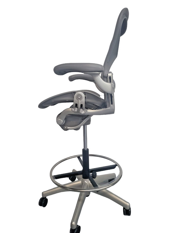 Aeron Stool Classic Size B Titanium Gray -Aftermarket Stool Ring and Cylinder gallery