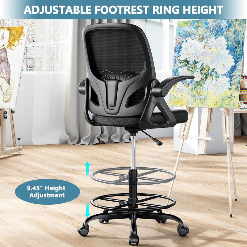 Drafting Chair Tall Office Chair, Ergonomic Standing Desk Chair with Adjustable gallery