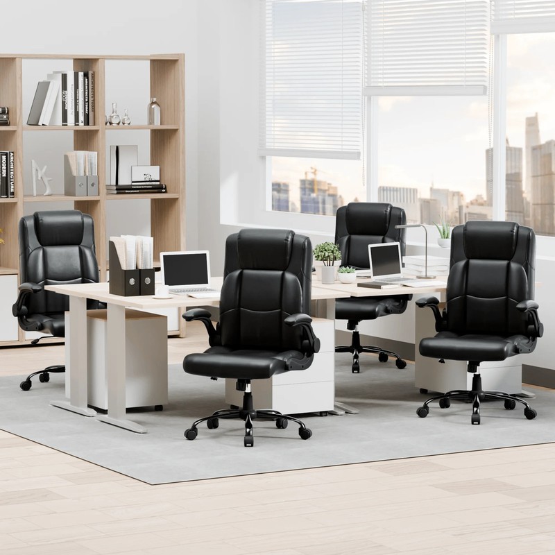 JONPONY Leather Office Chair, Big and Tall Office Chair 400LBS Wide Seat Ergonom gallery