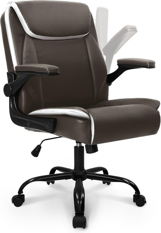 Desk Office Gaming Computer Chair Ergonomic Executive Mid-Back Leather with A... gallery