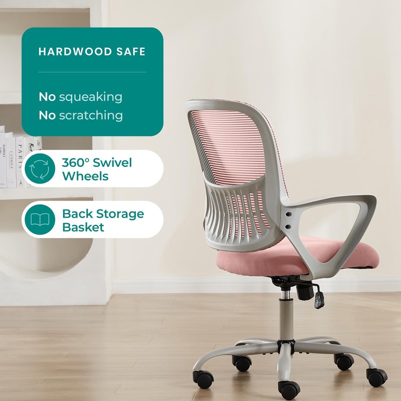 Home Office Chair, Mid Back Computer Ergonomic Mesh Desk with Large Seat, Exe... gallery