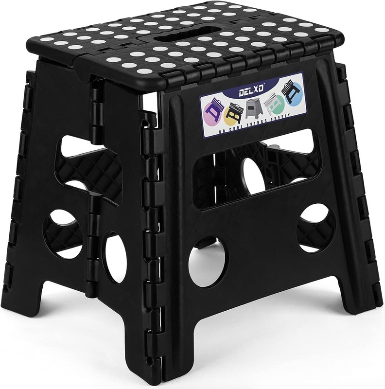 Folding Step Stool, 13 inch Non-Slip Foldable Stools for Kids & Adults Up to 300