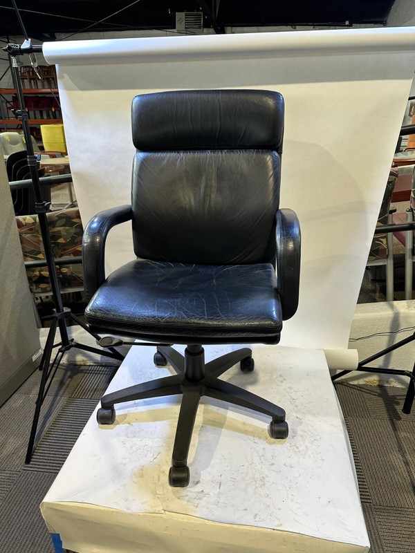Chair in Black Leather Finish by Taylor ( Local Only)