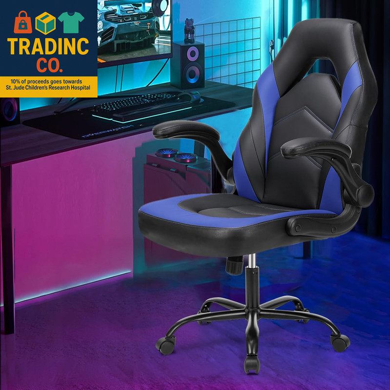 Computer Gaming Desk Chair - Ergonomic Office Executive Adjustable Swivel Task P gallery