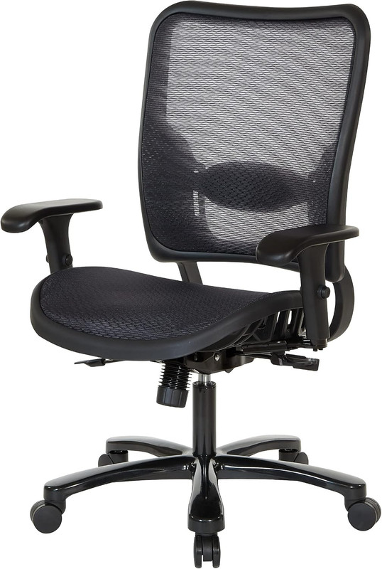Space Seating 75 Series Big & Tall Ergonomic Office Chair, 400 lb Limit, Black gallery
