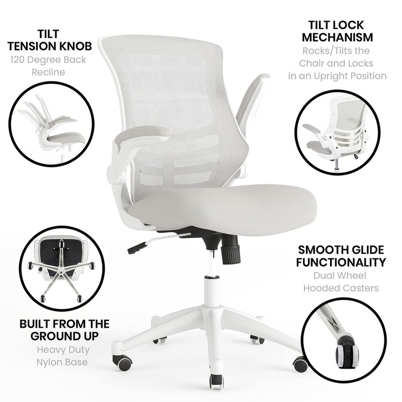 Flash Furniture Kelista MidBack Swivel Office Chair Adjustable Lumbar Su gallery