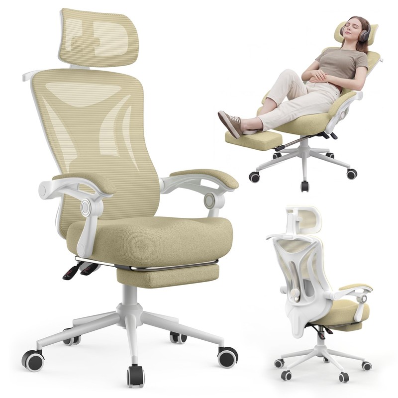 Ergonomic Office Chair – Adjustable Lumbar & Headrest, 90-160° Reclining with…