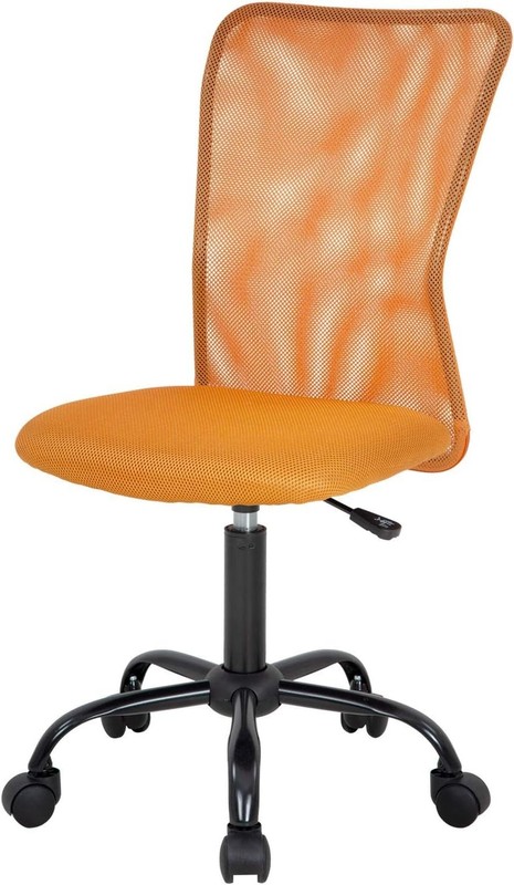 Stylish Armless Office Chair with Back Support, Orange gallery