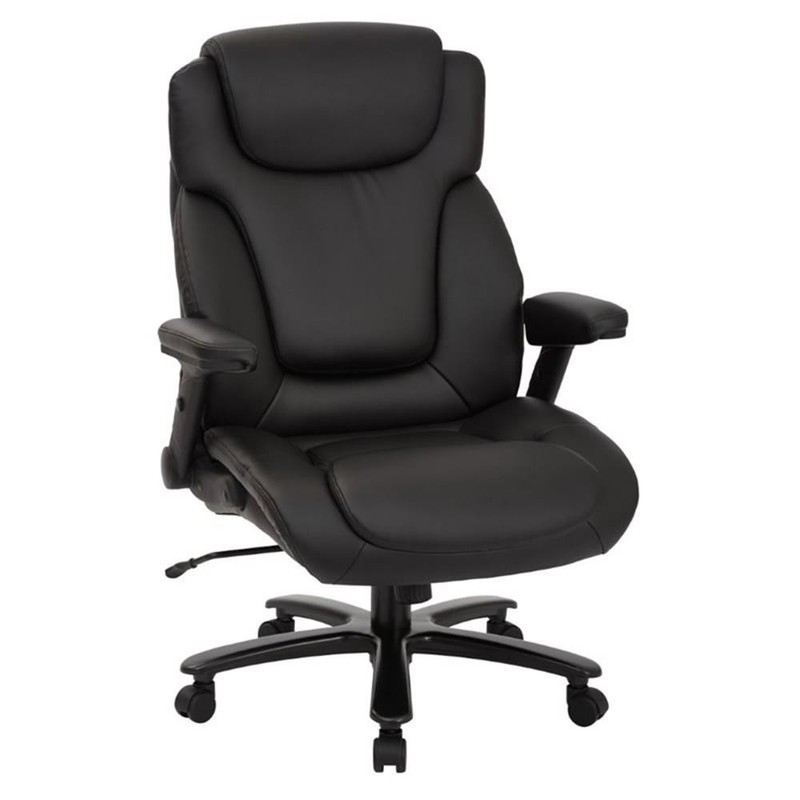 Big and Tall Deluxe High Back In Black Bonded Leather Executive Chair