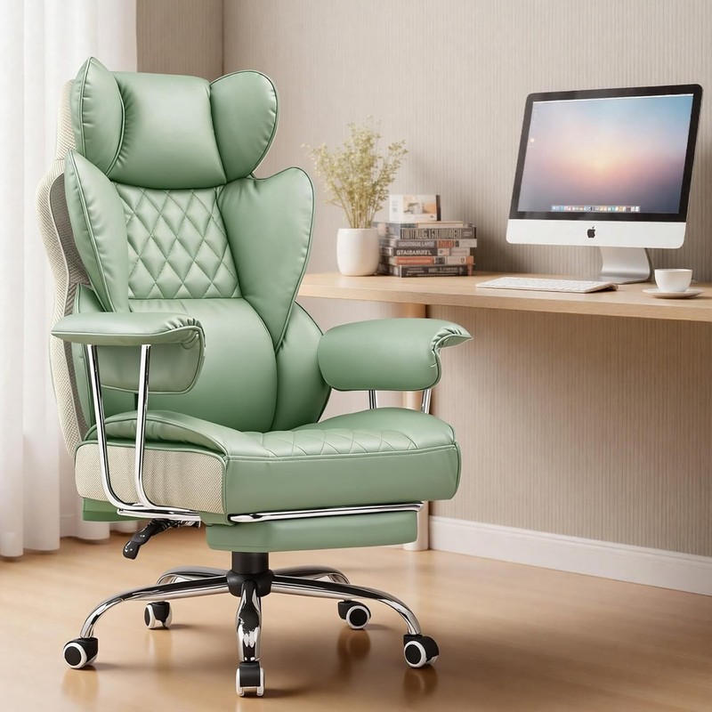 Big and Tall Office Chair, High Back Leather Gaming Chair with Footrest, Exec... gallery