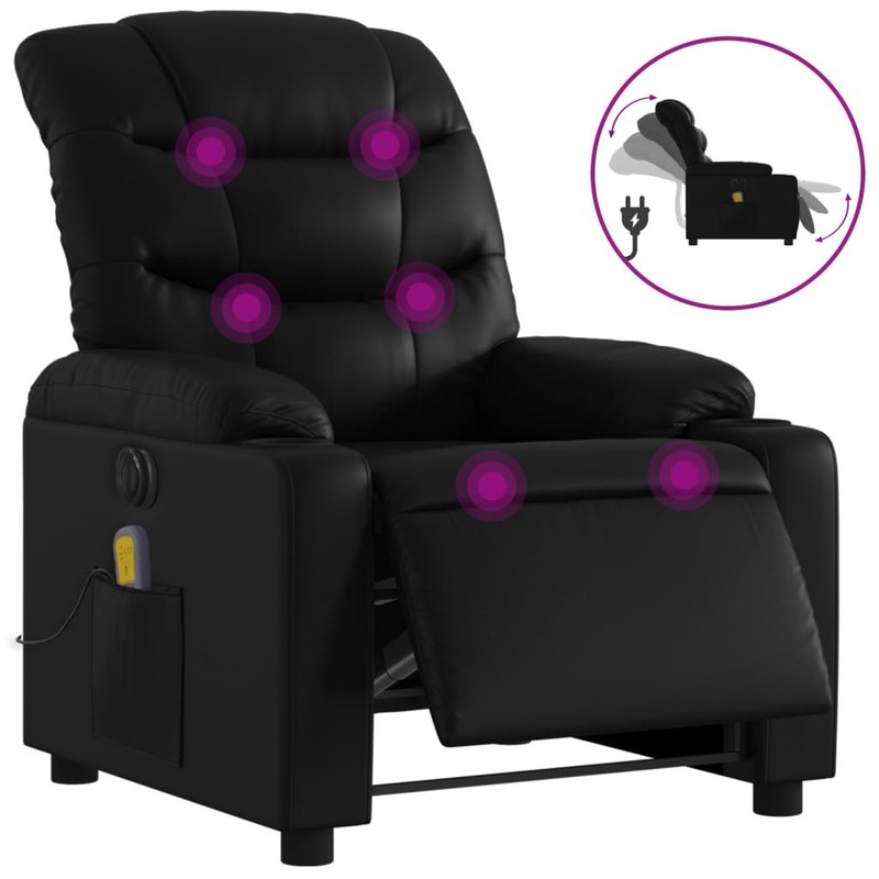 Massage Recliner Chair Reclining Armchair for Elderly Faux Leather vidaXL gallery