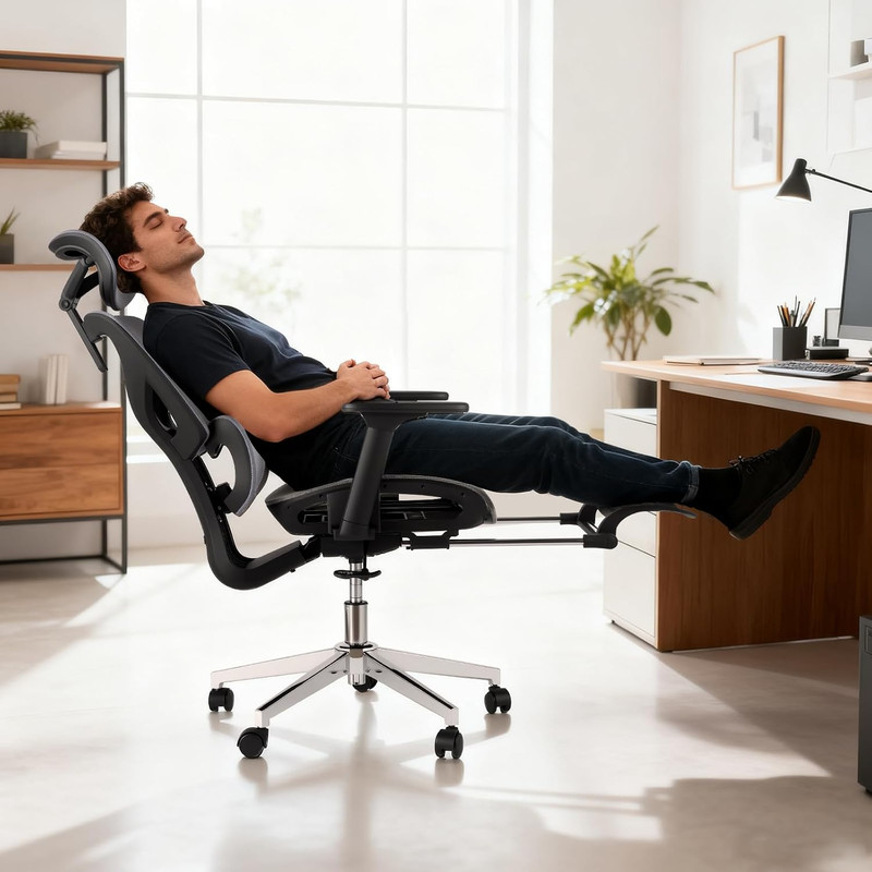 Ergonomic High Back Mesh Office Chair with Footrest & Adjustable Armrests gallery