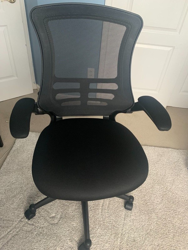 FLASH FURNITURE office Task Chair: Adj Arm, Black, Mesh, 250 lb Wt Capacity gallery