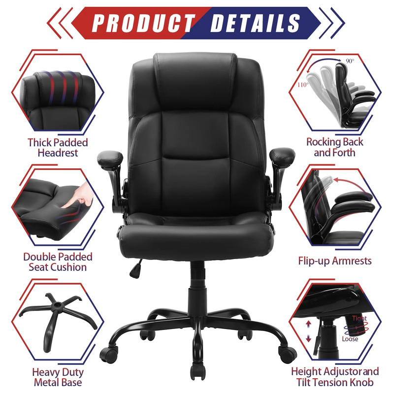 WIDE DESK CHAIRS Big and Tall 400 Lb Capacity Office Computer Chair High Back gallery