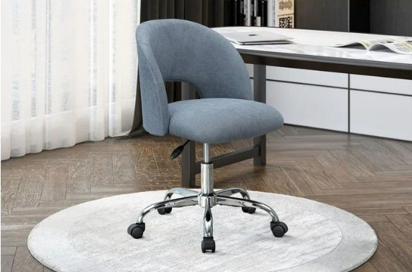 Mainstays Grey Fabric Office Chair Upholstered Open Back Desk Chair Teen Adult