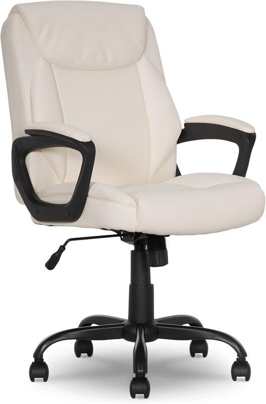 Classic Puresoft PU Padded Mid-Back Office Chair with Armrest, Height Adjustable gallery